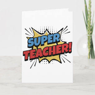 Carte Super Professeur Style Bande Dessinée