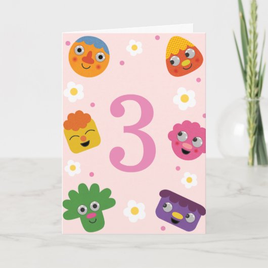 Carte Super Simple | Anniversaire Fleurs Roses Noodle &  (Devant)