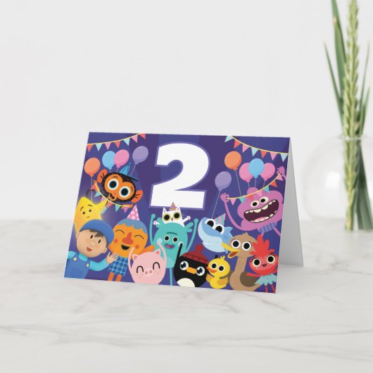 Carte Super Simple Caractères Festive Anniversaire (Devant)