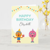 Carte Super Simple | Copains et nouilles Anniversaire ja (Fleur jaune)