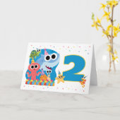 Carte Super Simple | L'anniversaire de Finny le requin a (Fleur jaune)