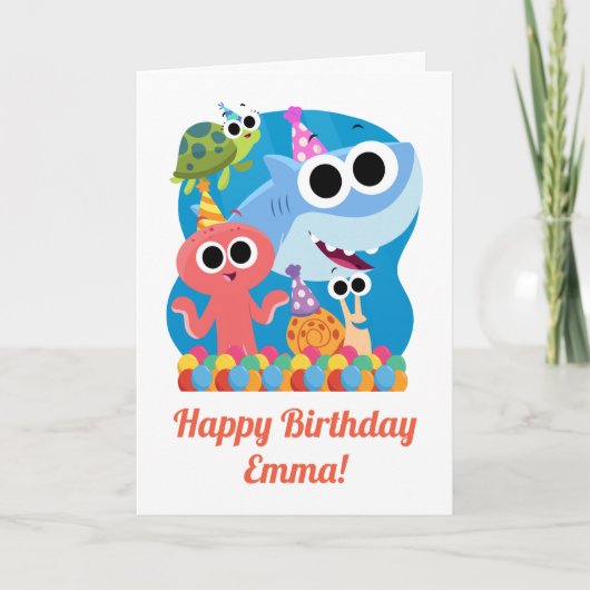 Carte Super Simple | L'anniversaire de Finny le requin a (Devant)