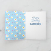 Carte Super simple | Noodle & Pals Blue Floral Anniversa (Intérieur)