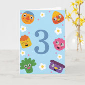 Carte Super simple | Noodle & Pals Blue Floral Anniversa (Fleur jaune)