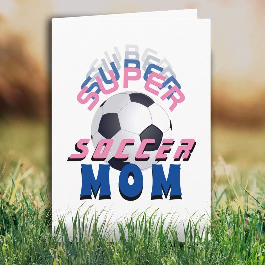 Carte Super Soccer Maman Typographie Sport Fête des Mère