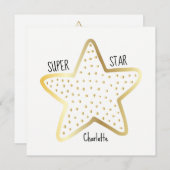 Carte Super Star Félicitations Gold Star Flat Card (Devant / Derrière)