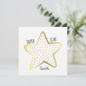Carte Super Star Félicitations Gold Star Flat Card (Debout devant)