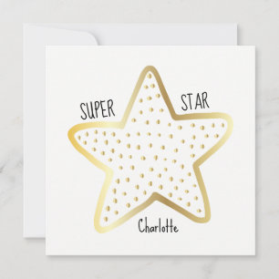 Carte Super Star Félicitations Gold Star Flat Card