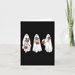 Carte Super Vintage Floral Ghost Cute Halloween Éffrayan