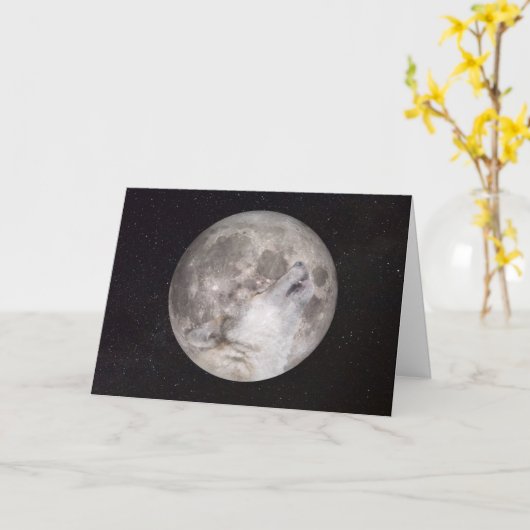Carte Super Wolf Moon (Fleur jaune)