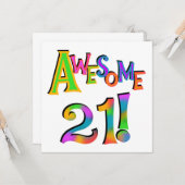 Carte Superbe 21 T-shirts et cadeaux d'anniversaire (Devant/Arrière en situation)