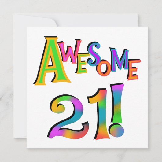 Carte Superbe 21 T-shirts et cadeaux d'anniversaire (Devant)