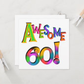 Carte Superbe 60 T-shirts et cadeaux d'anniversaire (Devant/Arrière en situation)