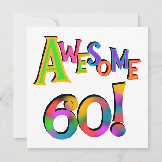 Carte Superbe 60 T-shirts et cadeaux d'anniversaire (Devant)