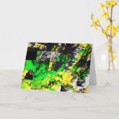 Carte Superbe Artwork Abstrait Jaune Vert (Fleur jaune)