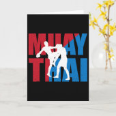 Carte Superbe conception de combattant de Muay Thai Kick (Fleur jaune)