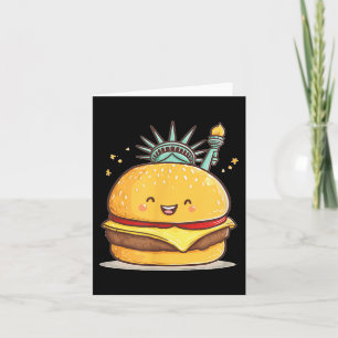 Carte Superbe Costume de Burger Statue de la Liberté Pou