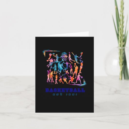 Carte Superbe design de basketball avec éclaboussures de (Devant)