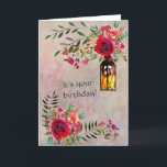 Carte Superbe Floral Élégant Joyeux Anniversaire<br><div class="desc">Dites Joyeux Anniversaire avec une carte florale étonnante.  Modifier les mots en avant pour un ami; soeur ; mère ; tante — c'est tout à vous de créer !</div>