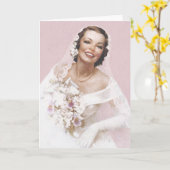 Carte Superbe Mariée Vintage, Rose (Fleur jaune)