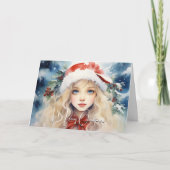 Carte Superbe princesse de glace de Noël (Devant)
