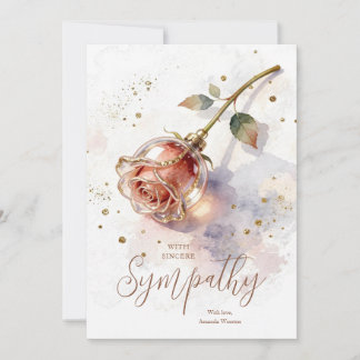 Carte Superbe Rose de cristal rose sympathie AML26