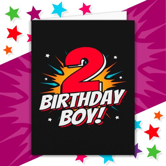 Carte Superhero 2 ans Anniversaire Garçon 2e Anniversair