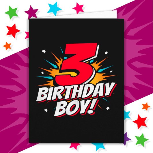 Carte Superhero 3 ans Anniversaire Garçon 3e Anniversair