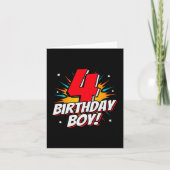 Carte Superhero 4 ans Anniversaire Garçon 4e Anniversair (Devant)
