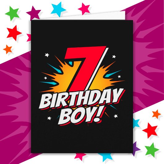 Carte Superhero 7 ans Anniversaire Garçon 7e Anniversair