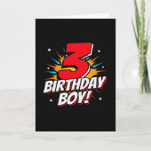 Carte Superhero Anniversaire Garçon - 3 ans - 3e anniver (Devant)