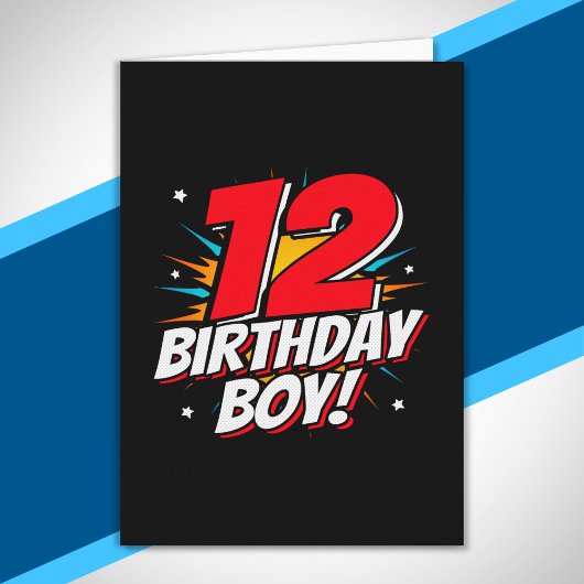 Carte Superhero Birthday - 12 Year Old - 12th Birthday