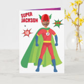 Carte Superhero Boy Anniversaire spécial Extraordinaire  (Fleur jaune)