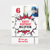 Carte Superhero Comic Boy Fun Photo Anniversaire (Devant)