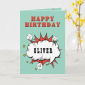 Carte Superhero Comic Speech Bubble Boy Joyeux anniversa (Fleur jaune)