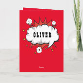 Carte Superhero Comic Speech Bubble Boy Joyeux anniversa (Dos)