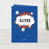 Carte Superhero Comic Speech Bubble Boy Joyeux anniversa (Dos)