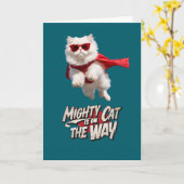 Carte Superhero de chat perse (Fleur jaune)