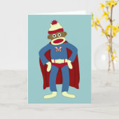 Carte Superhero de singe de choq (Fleur jaune)