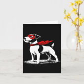 Carte Superhero Dog Cape Illustration Funny Loyal Pet He (Fleur jaune)