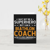 Carte Superhero entraîneur de biathlon amusant entraîneu (Fleur jaune)