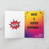 Carte Superhero Extraordinaire unique garçon Fabuleux an (Intérieur)