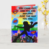 Carte Superhero Femme Sortie (Fleur jaune)