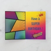 Carte Superhero Flying Photo Spécialisé Anniversaire (Intérieur)