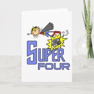 Carte Superhero Girl 4th Birthday Tshirts et cadeaux