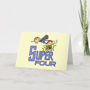 Carte Superhero Girl 4th Birthday Tshirts et cadeaux