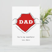 Carte Superhero père pères mignon rouge (Debout devant)