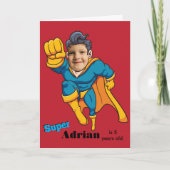 Carte Superhero Unique Spécial Amusants Enfants Annivers (Devant)