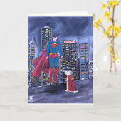 Carte Superheroes Meilleur Ami Peinture par Alfred Fox (Fleur jaune)