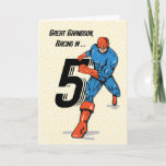 Carte Superhéros du 5e anniversaire de Great Grandson<br><div class="desc">Si vous cherchez à surprendre votre plus cher arrière-petit-fils sur la célébration de son 5e anniversaire qui arrive très,  alors vous devriez déjà avoir vos mains sur cette carte de super-héros afin que vous puissiez le surprendre avec ceci qui a un message spécial pour lui.</div>